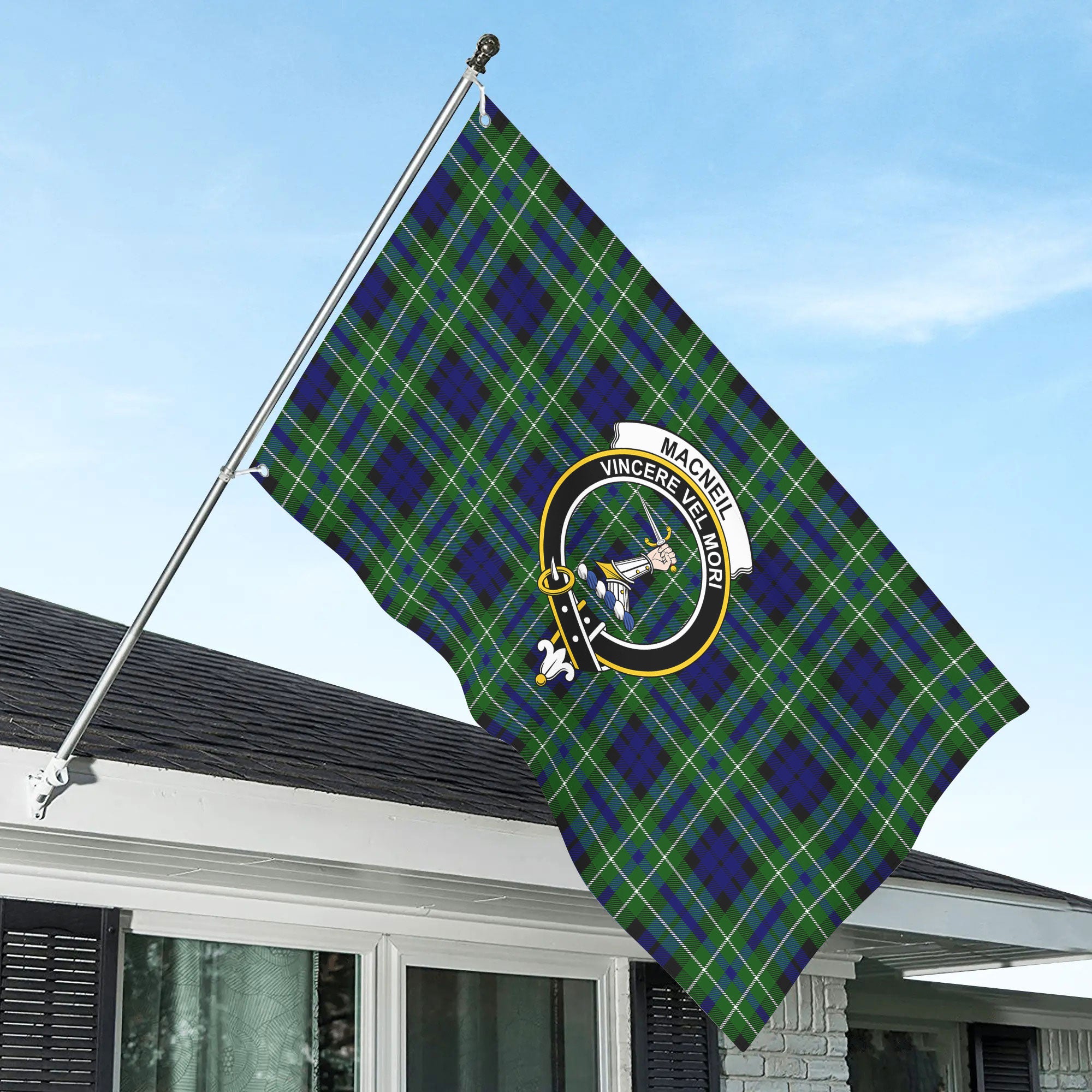 MacNeil of Colonsay Modern Tartan Crest House Flag