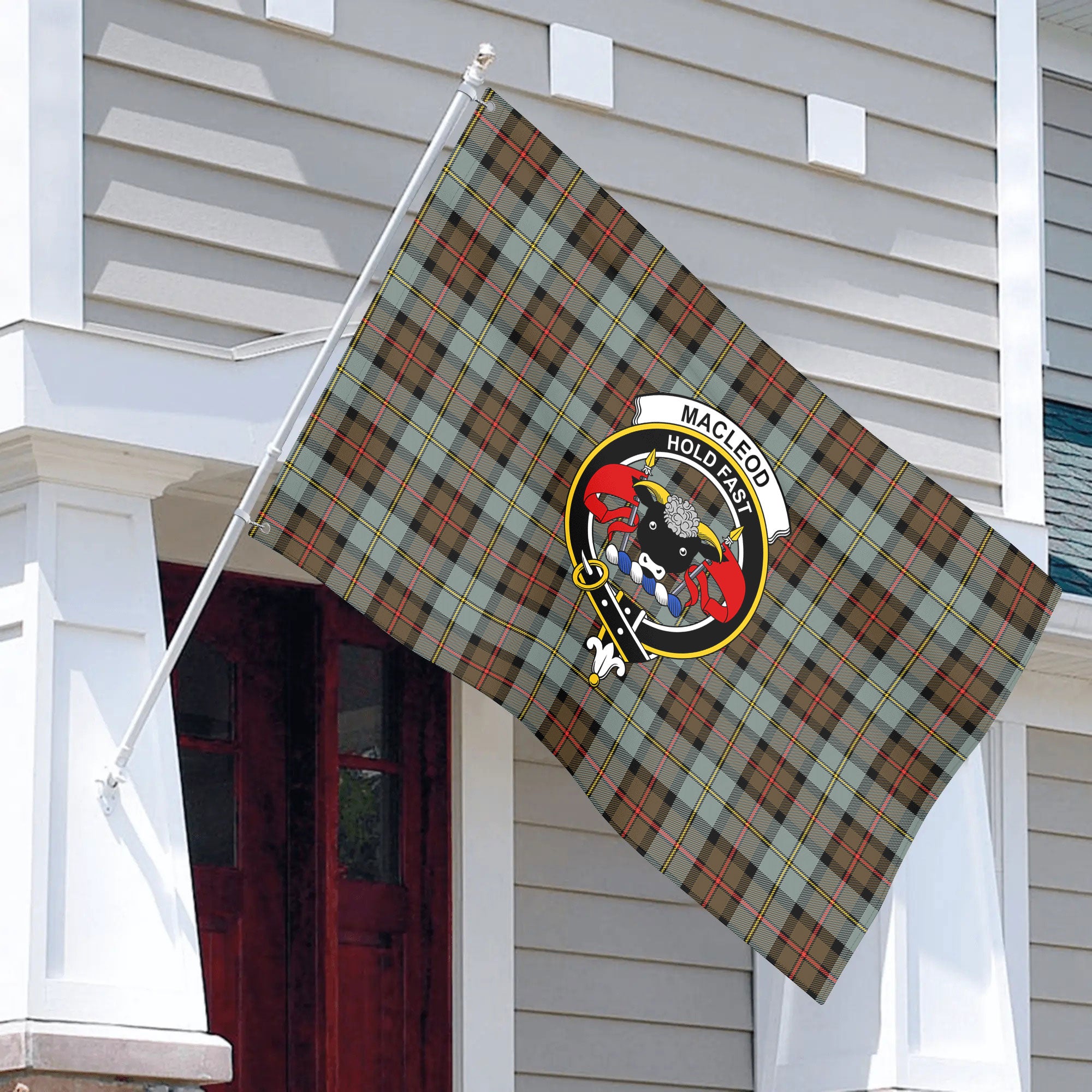 MacLeod of Harris Weathered Tartan Crest House Flag