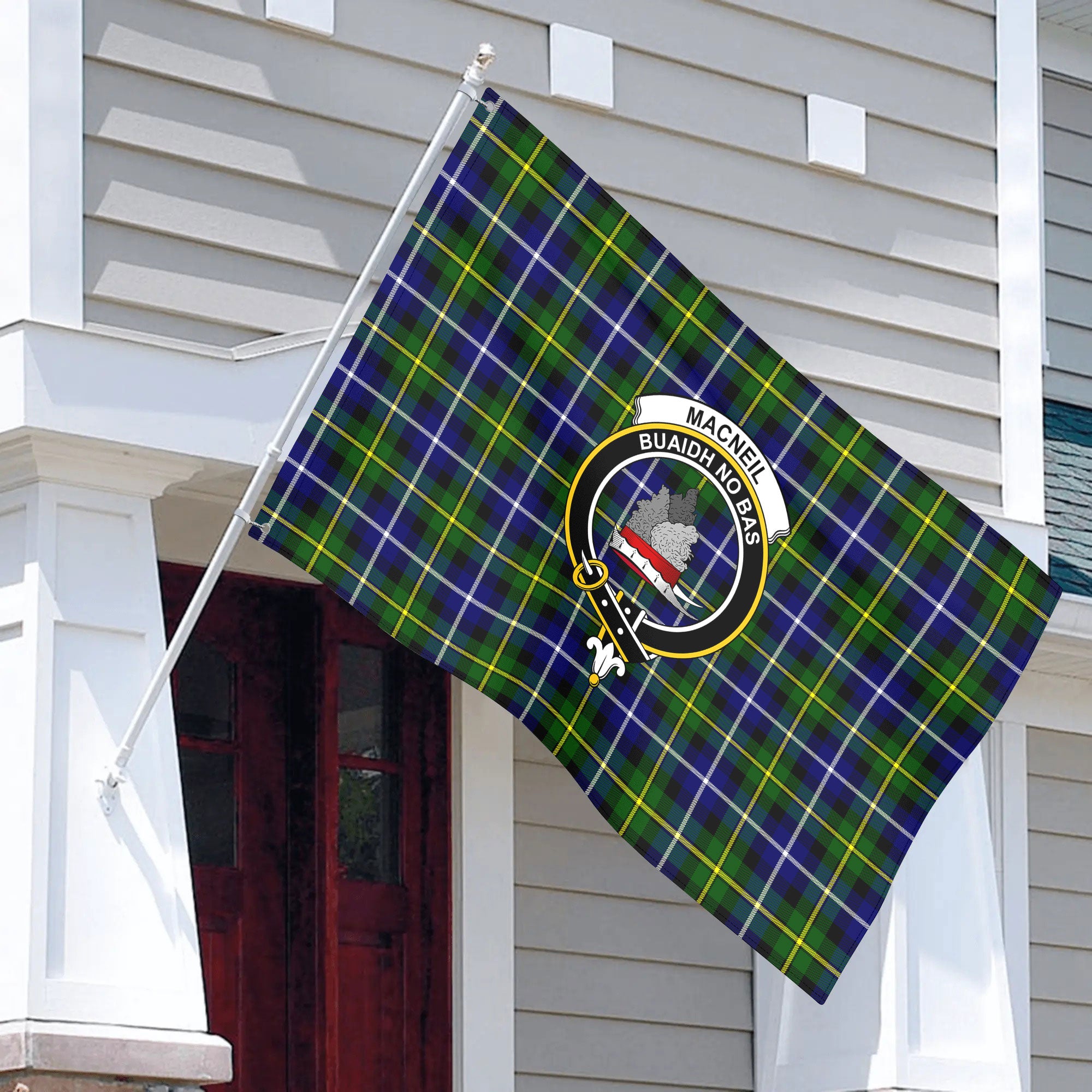 MacNeil of Barra Modern Tartan Crest House Flag