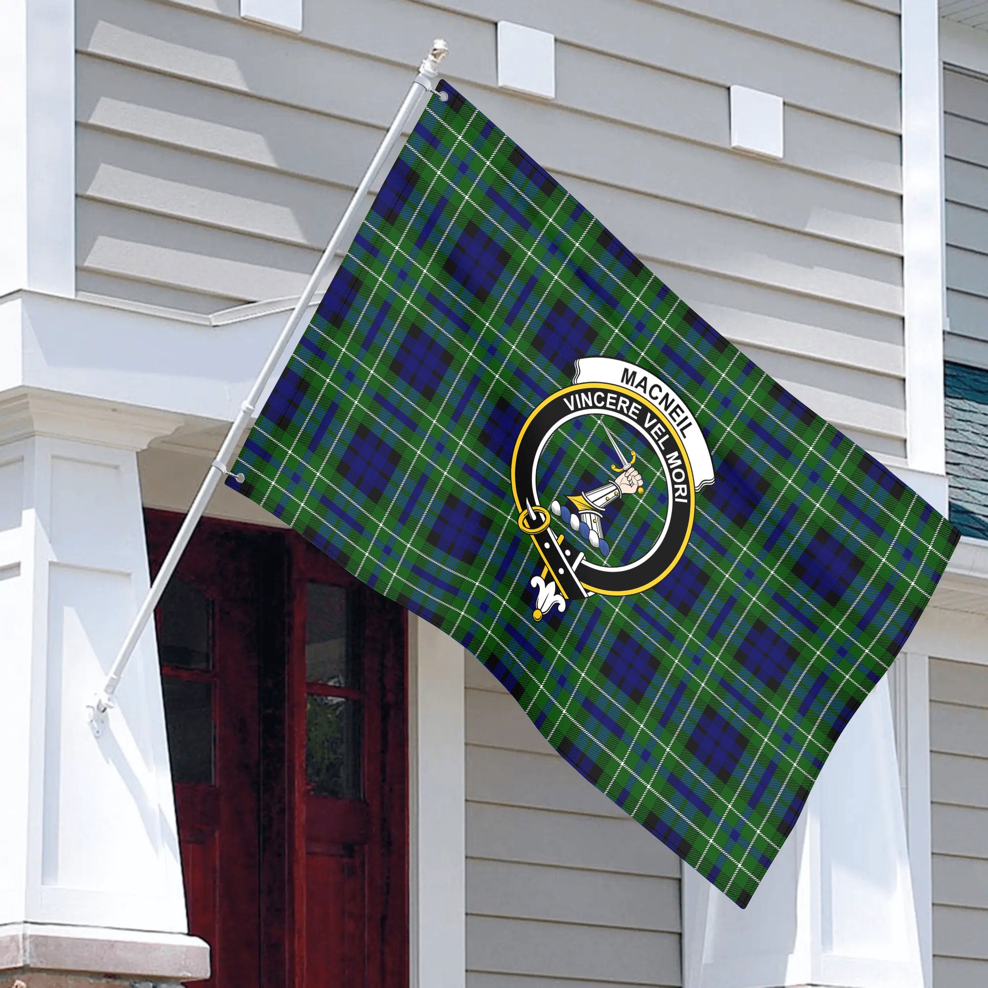 MacNeil of Colonsay Modern Tartan Crest House Flag