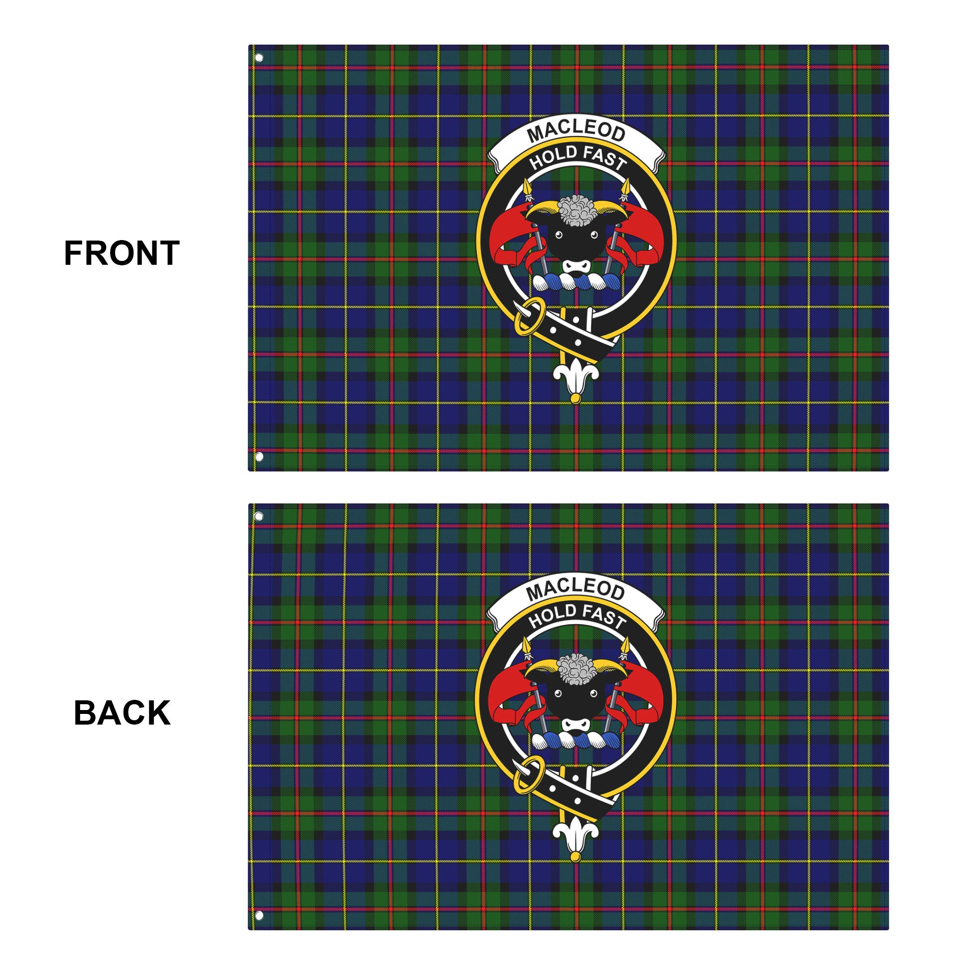 MacLeod of Harris Modern Tartan Crest House Flag