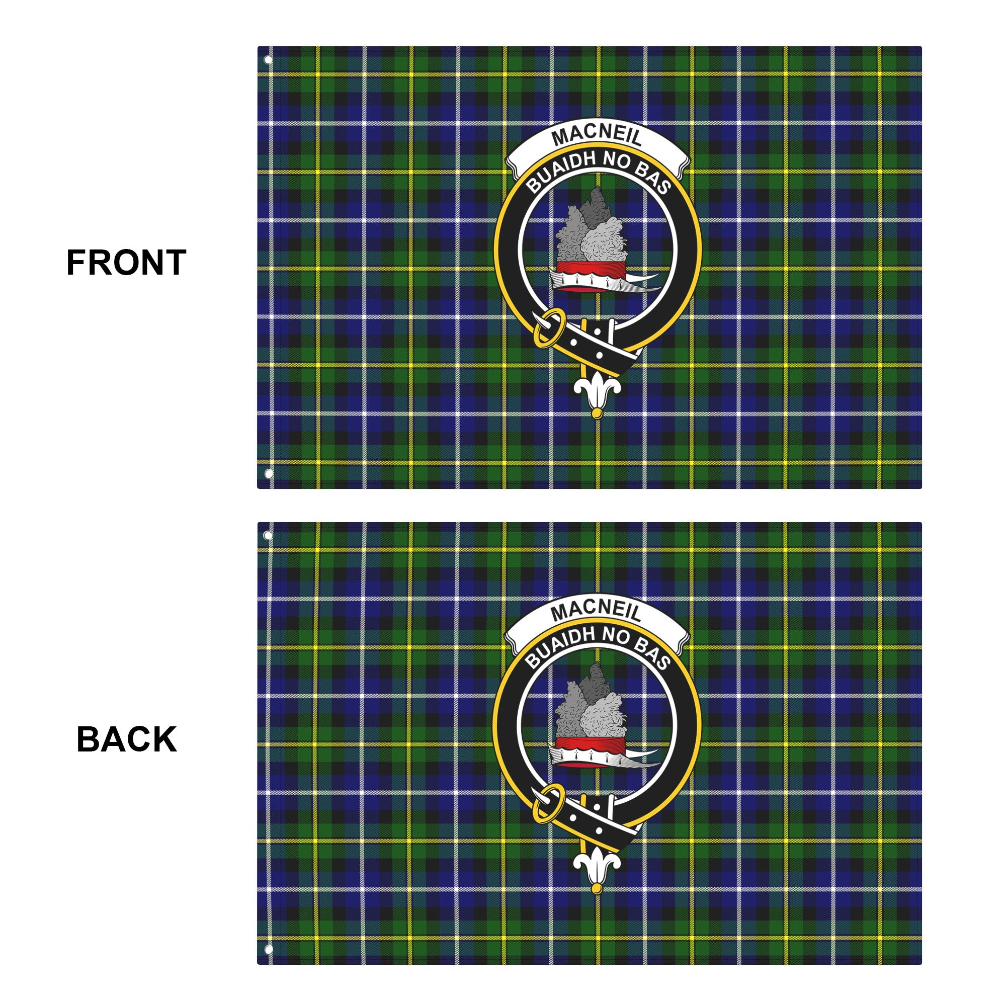 MacNeil of Barra Modern Tartan Crest House Flag