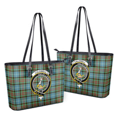 Caldwell Tartan Crest Leather Tote Bag