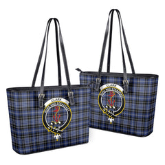 Clark Modern Tartan Crest Leather Tote Bag