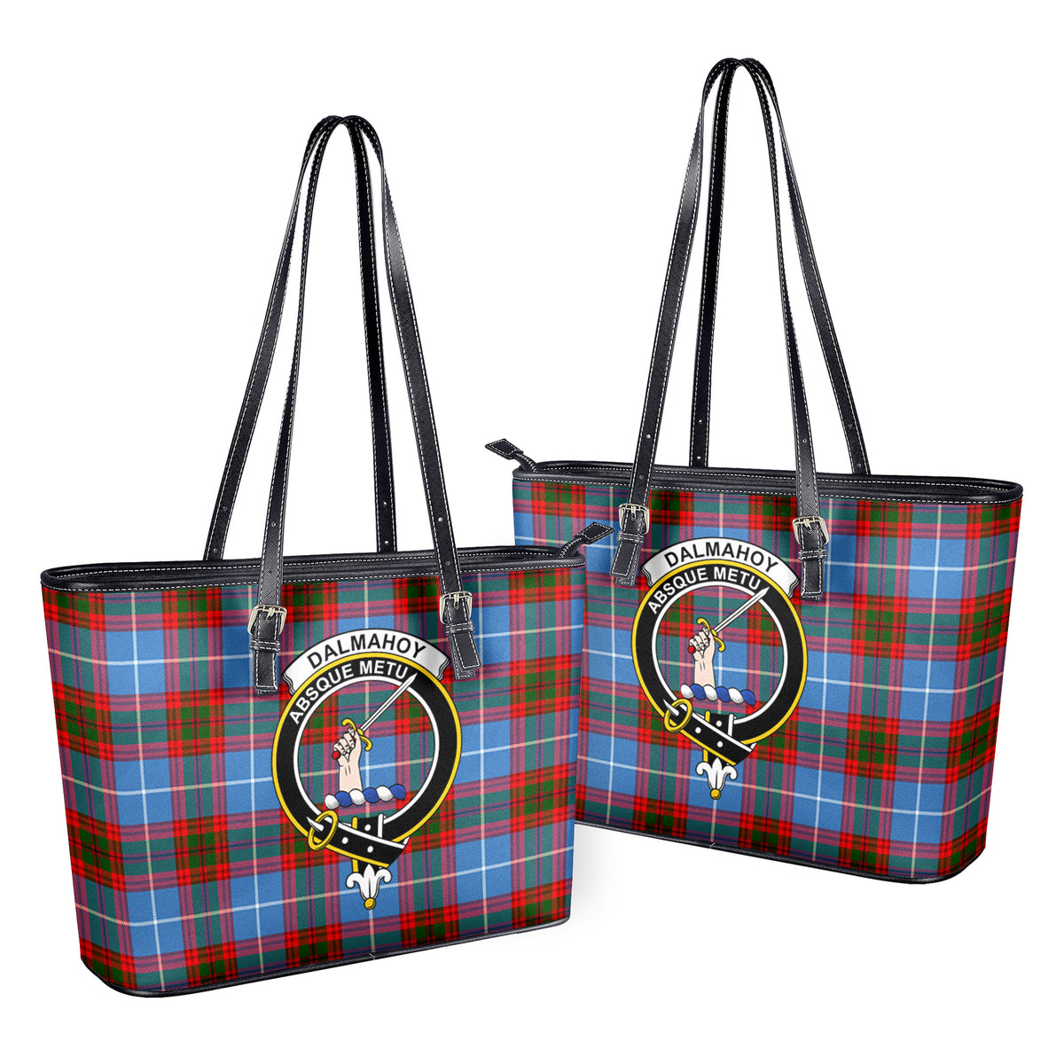 Dalmahoy Tartan Crest Leather Tote Bag