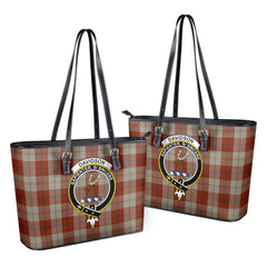 Davidson Dress Dancers Tartan Crest Leather Tote Bag