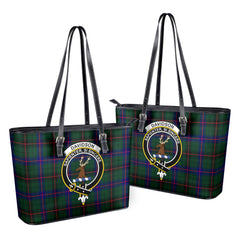 Davidson Modern Tartan Crest Leather Tote Bag