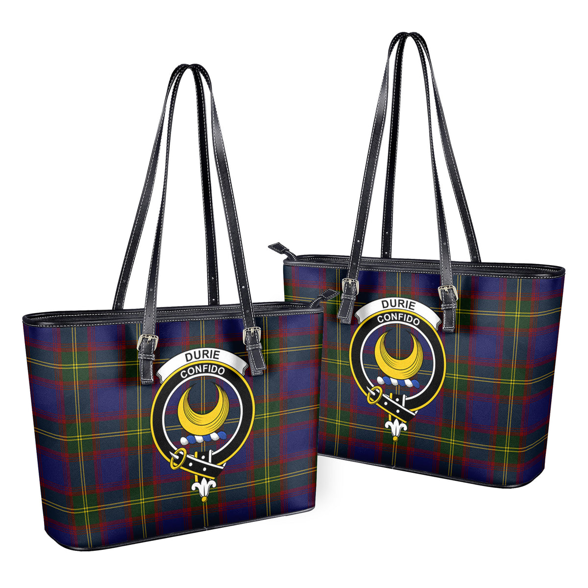 Durie Tartan Crest Leather Tote Bag