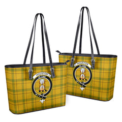 Houston Tartan Crest Leather Tote Bag