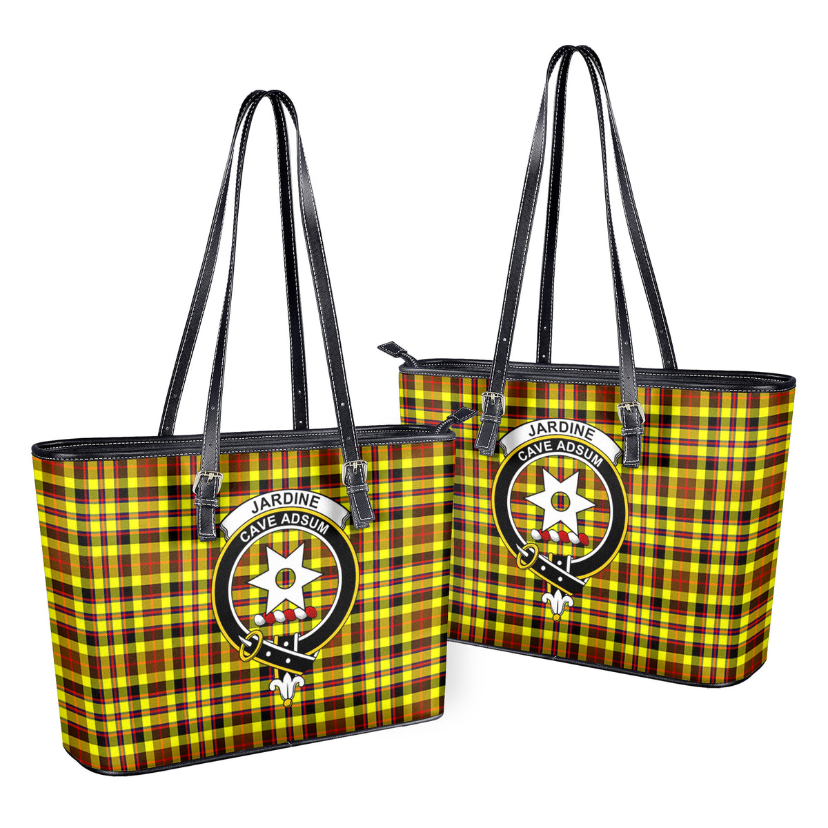 Jardine Tartan Crest Leather Tote Bag