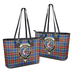 MacBeth Modern Tartan Crest Leather Tote Bag