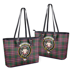 MacFarlane Hunting Modern Tartan Crest Leather Tote Bag