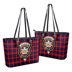 MacLachlan Modern Tartan Crest Leather Tote Bag