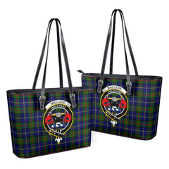 MacLeod of Harris Modern Tartan Crest Leather Tote Bag