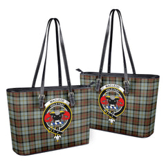 MacLeod of Harris Weathered Tartan Crest Leather Tote Bag