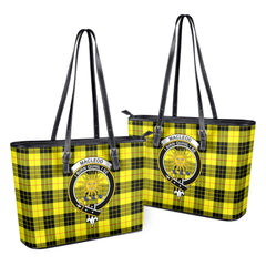 MacLeod of Lewis Modern Tartan Crest Leather Tote Bag