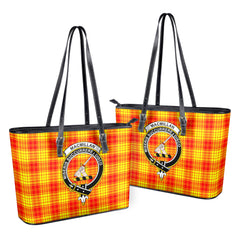 MacMillan Clan Tartan Crest Leather Tote Bag