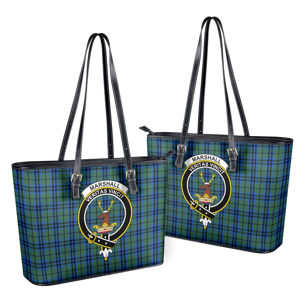 Marshall Tartan Crest Leather Tote Bag