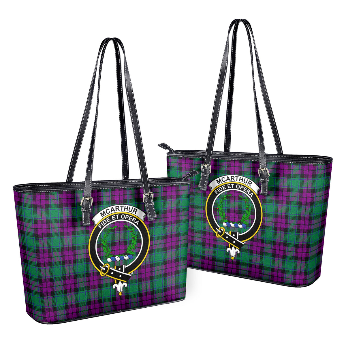 McArthur – Milton Tartan Crest Leather Tote Bag