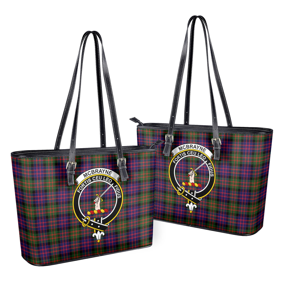 McBrayne Tartan Crest Leather Tote Bag