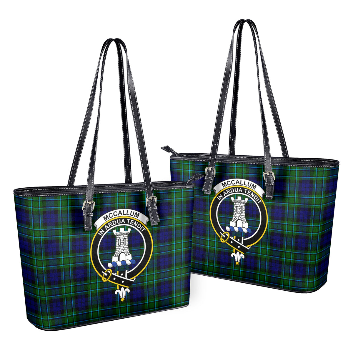 McCallum Modern Tartan Crest Leather Tote Bag