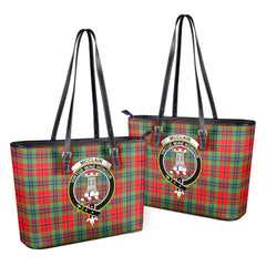 McClain of Duart Modern Tartan Crest Leather Tote Bag