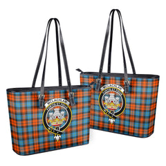 McLachlan Ancient Tartan Crest Leather Tote Bag