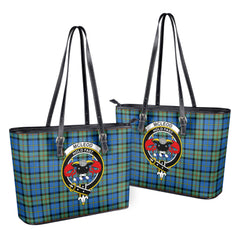 McLeod of Harris Ancient Tartan Crest Leather Tote Bag