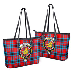 McTavish Modern Tartan Crest Leather Tote Bag