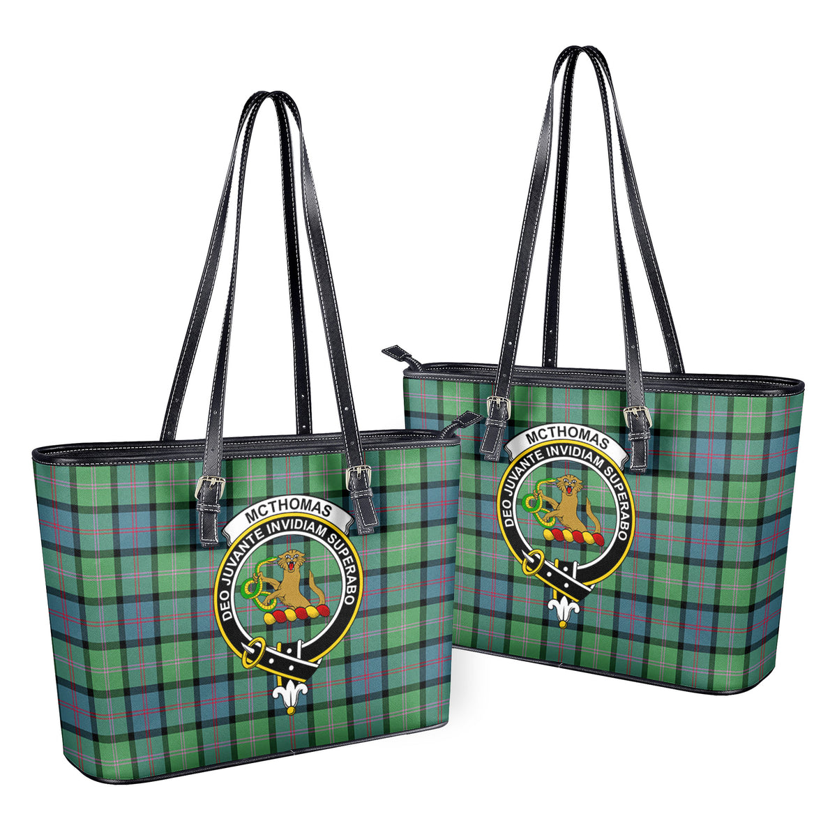 McThomas Ancient Tartan Crest Leather Tote Bag