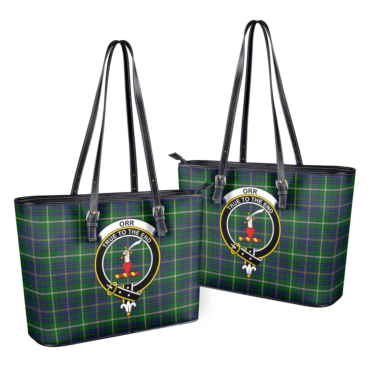 Orr Tartan Crest Leather Tote Bag