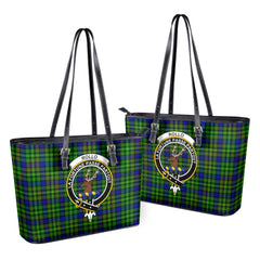 Rollo Modern Tartan Crest Leather Tote Bag