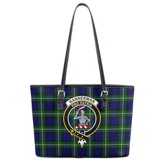 Bannerman Tartan Crest Leather Tote Bag