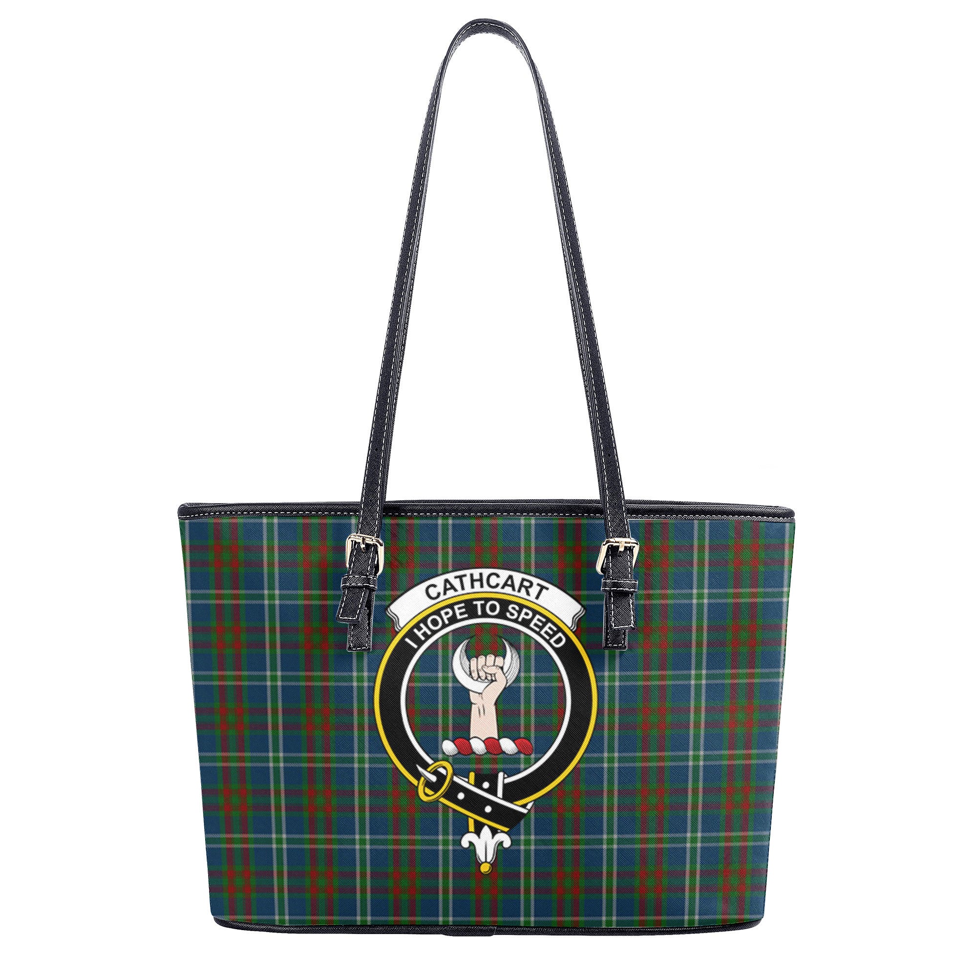 Cathcart Tartan Crest Leather Tote Bag