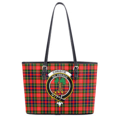 Christie Tartan Crest Leather Tote Bag