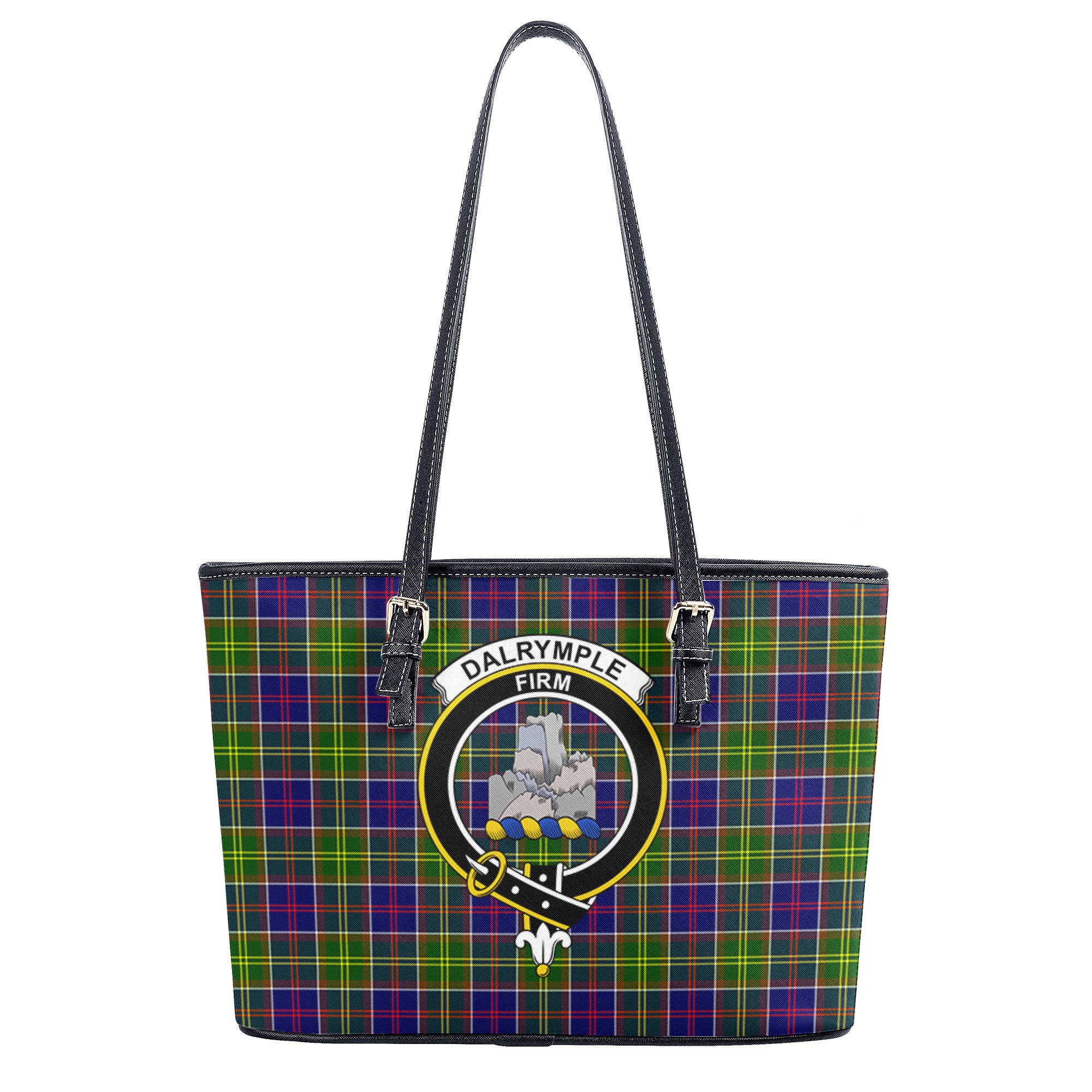 Dalrymple Tartan Crest Leather Tote Bag