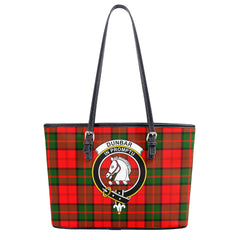 Dunbar Modern Tartan Crest Leather Tote Bag