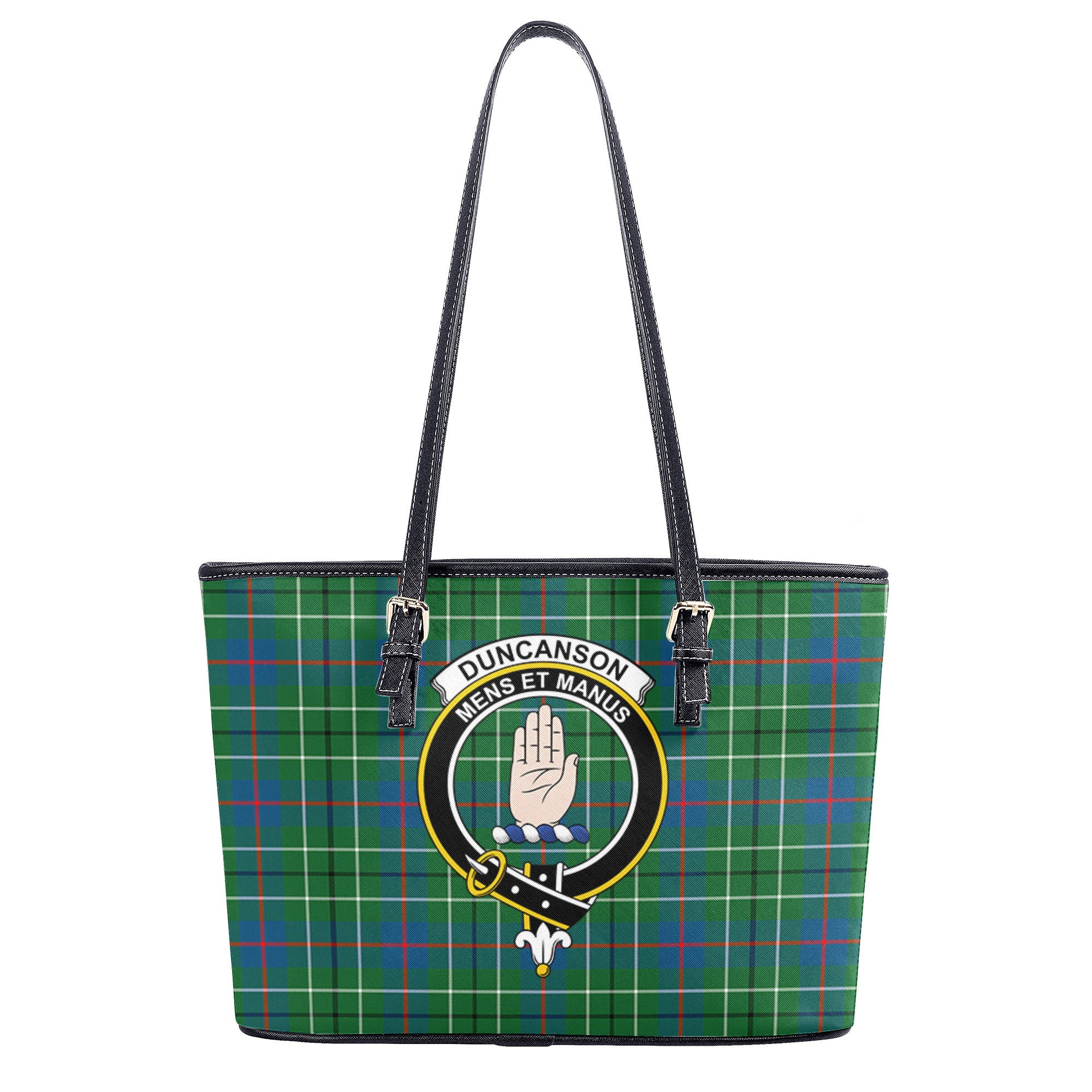 Duncanson Tartan Crest Leather Tote Bag