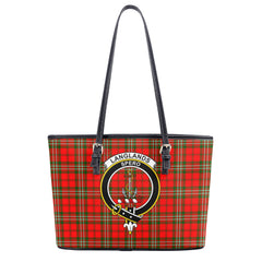 Langlands Tartan Crest Leather Tote Bag