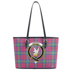 Lindsay Ancient Tartan Crest Leather Tote Bag