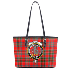 MacBean Tartan Crest Leather Tote Bag