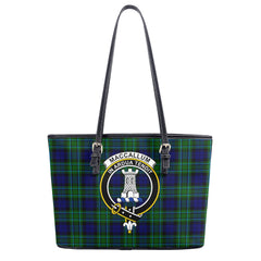 MacCallum Modern Tartan Crest Leather Tote Bag