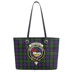 MacDonald Tartan Crest Leather Tote Bag