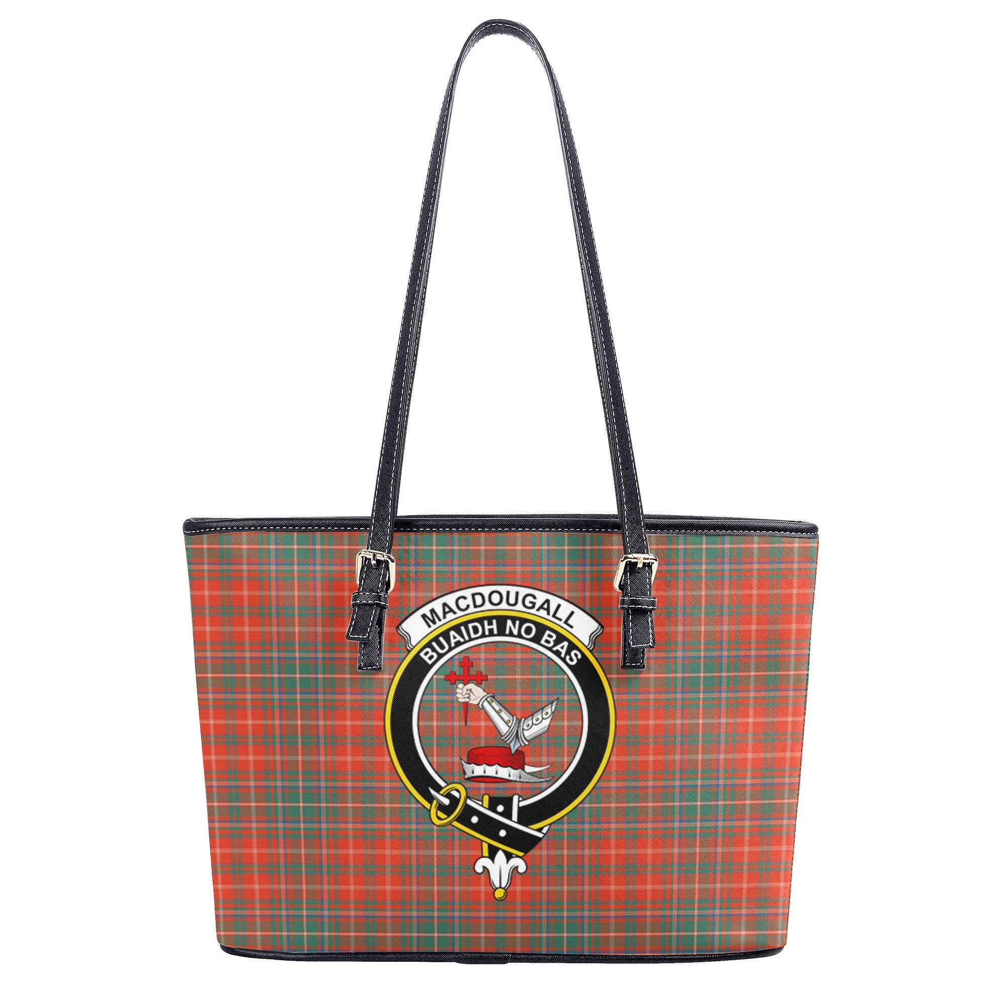 MacDougall Ancient Tartan Crest Leather Tote Bag