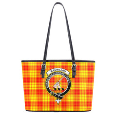 MacMillan Clan Tartan Crest Leather Tote Bag