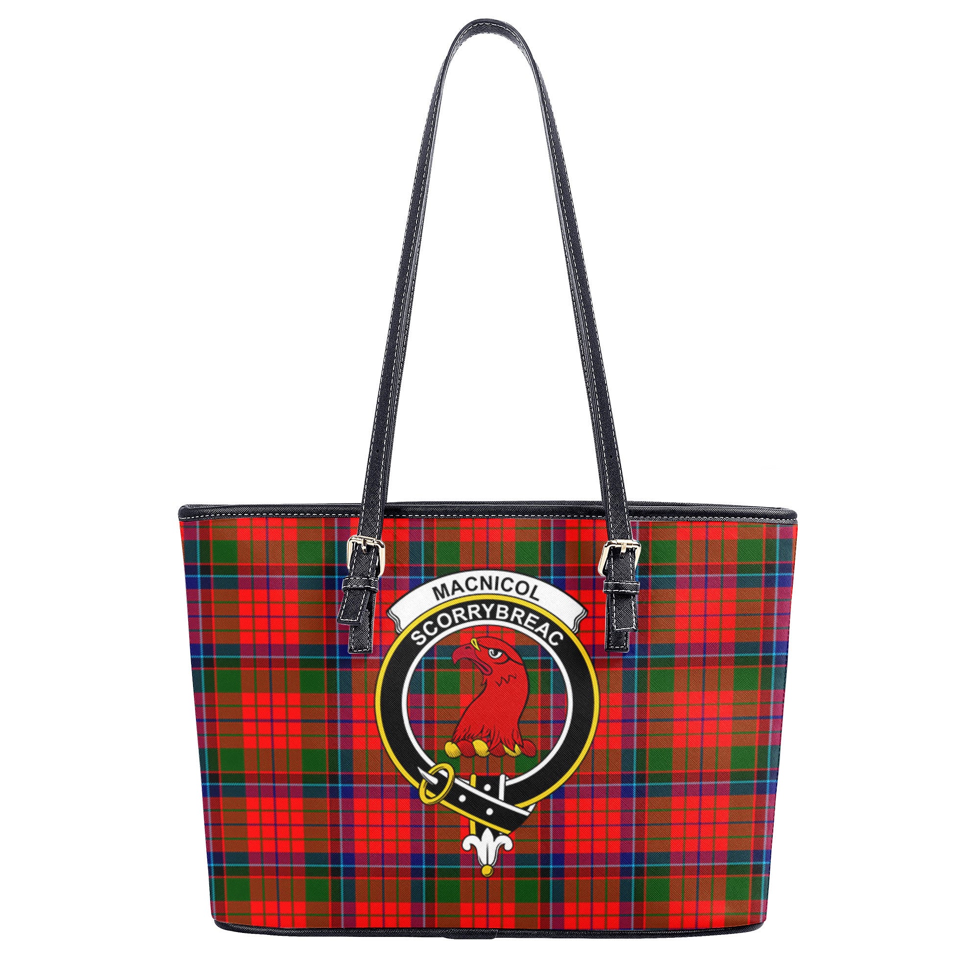 MacNicol (of Scorrybreac) Tartan Crest Leather Tote Bag