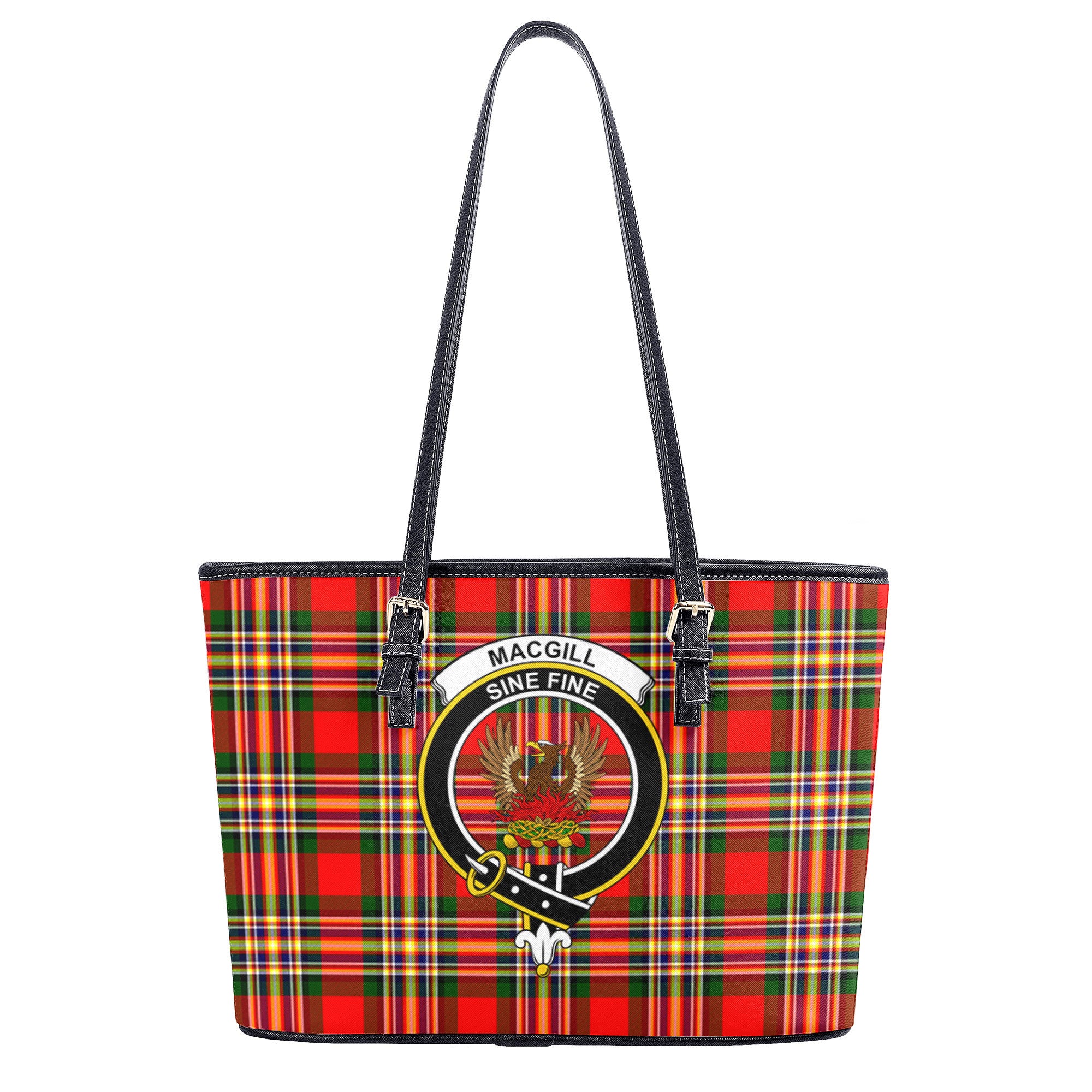 Makgill Tartan Crest Leather Tote Bag