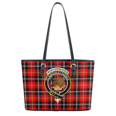 Marjoribanks Tartan Crest Leather Tote Bag