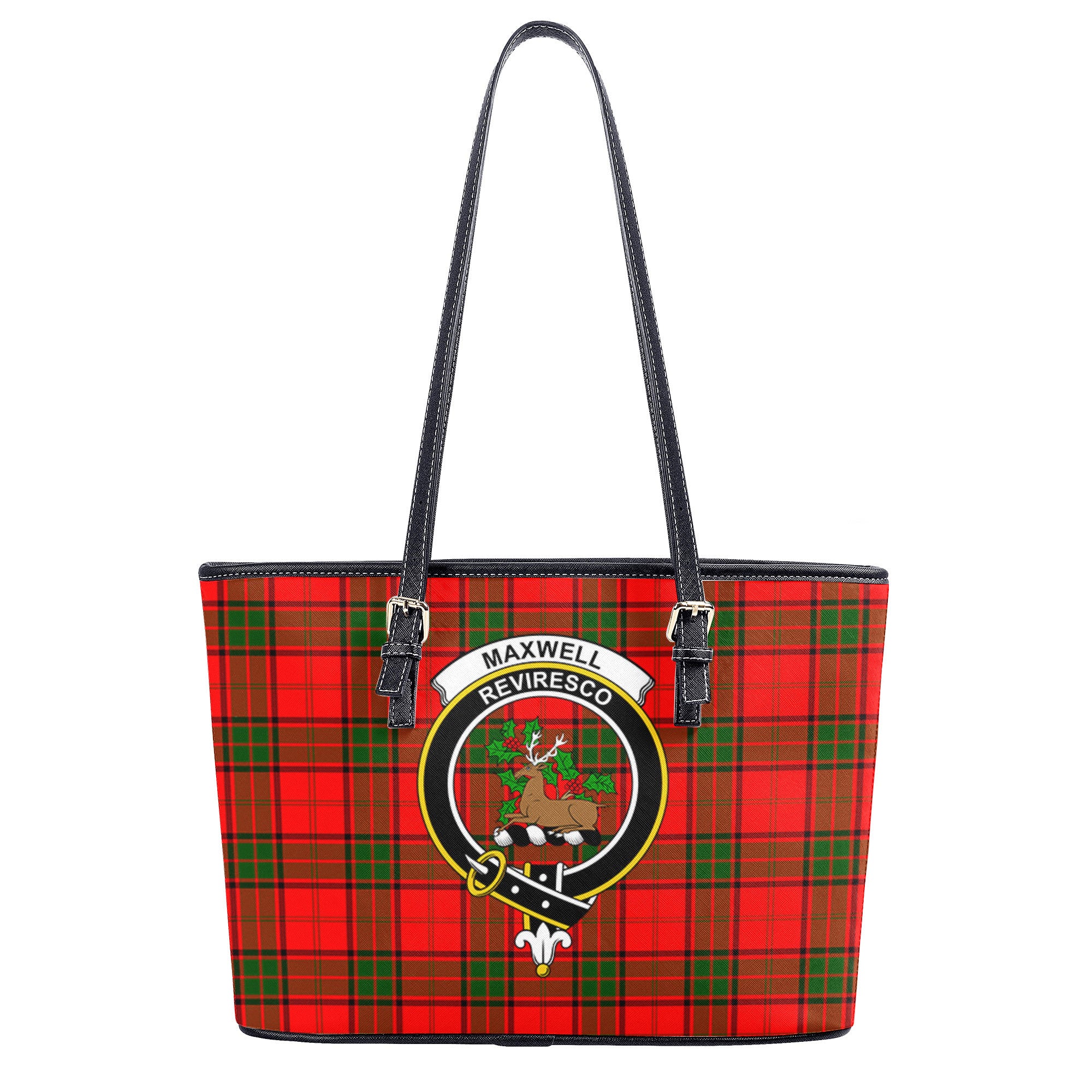 Maxwell Modern Tartan Crest Leather Tote Bag