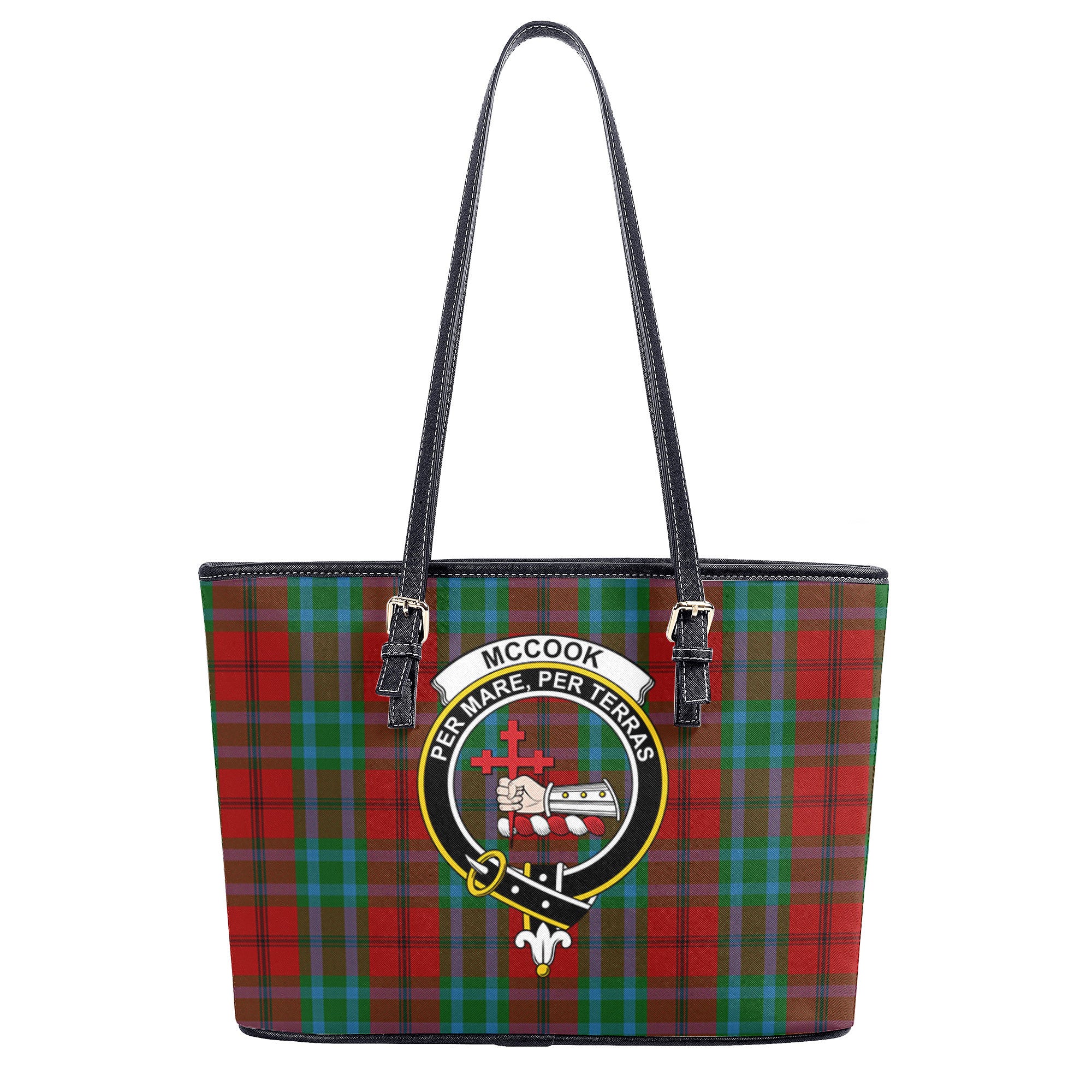 McCook Tartan Crest Leather Tote Bag